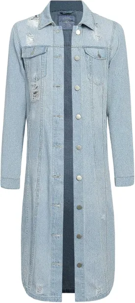 American Bazi Women's Destroyed Denim Jacket