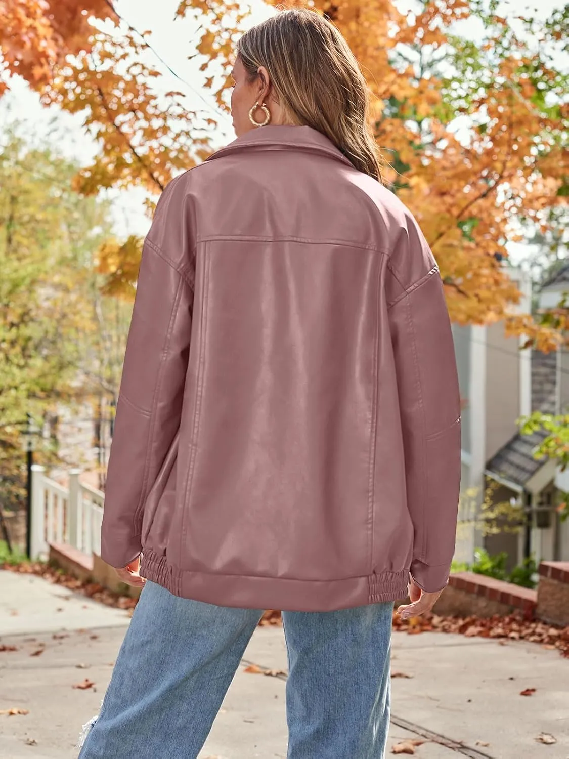 AUTOMET Womens Oversized Leather Jackets Faux Suede Fall Fashion Motorcycle Coats Winter Outfits Clothes Y2k Tops