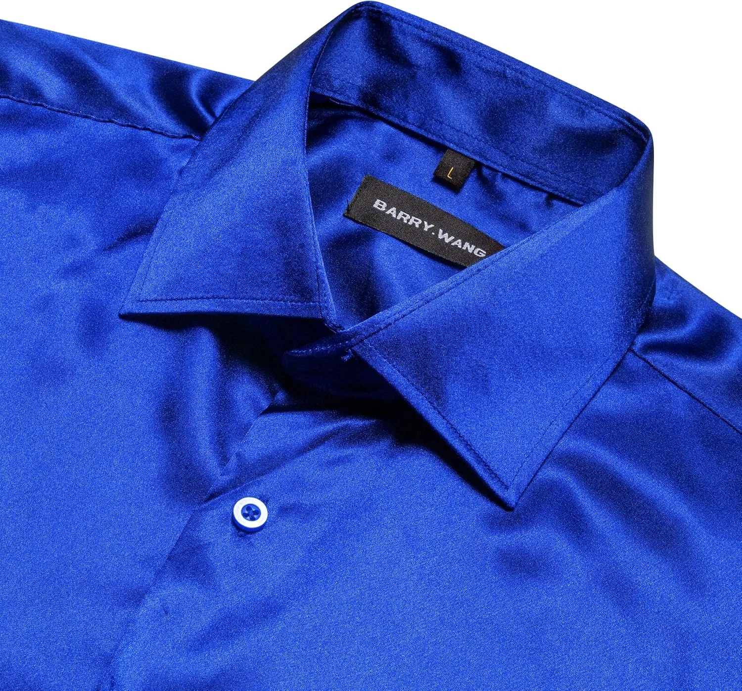 Barry.Wang Mens Stretch Dress Shirts Solid Long Sleeve Button Down Shirts Formal Casual Business Prom Party Wedding