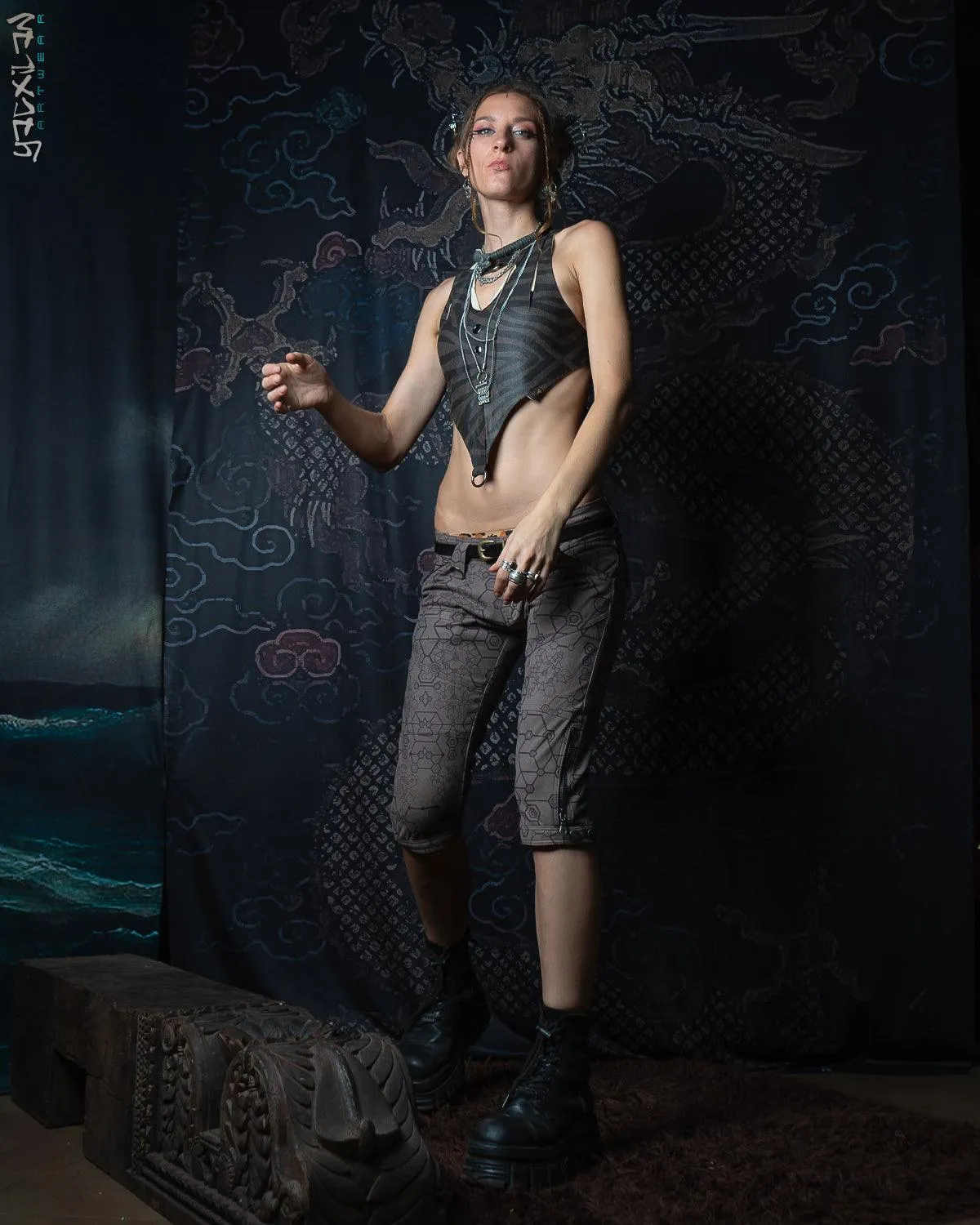 Corsaire Pants Woman / Fake Leather Swede - Grey SHAMANKA