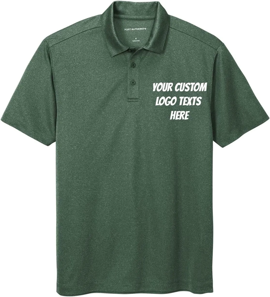 INK STITCH Men K542 Custom Design Your Own Logo Text Embroidery Silk Touch Heather Performance Polo Shirts