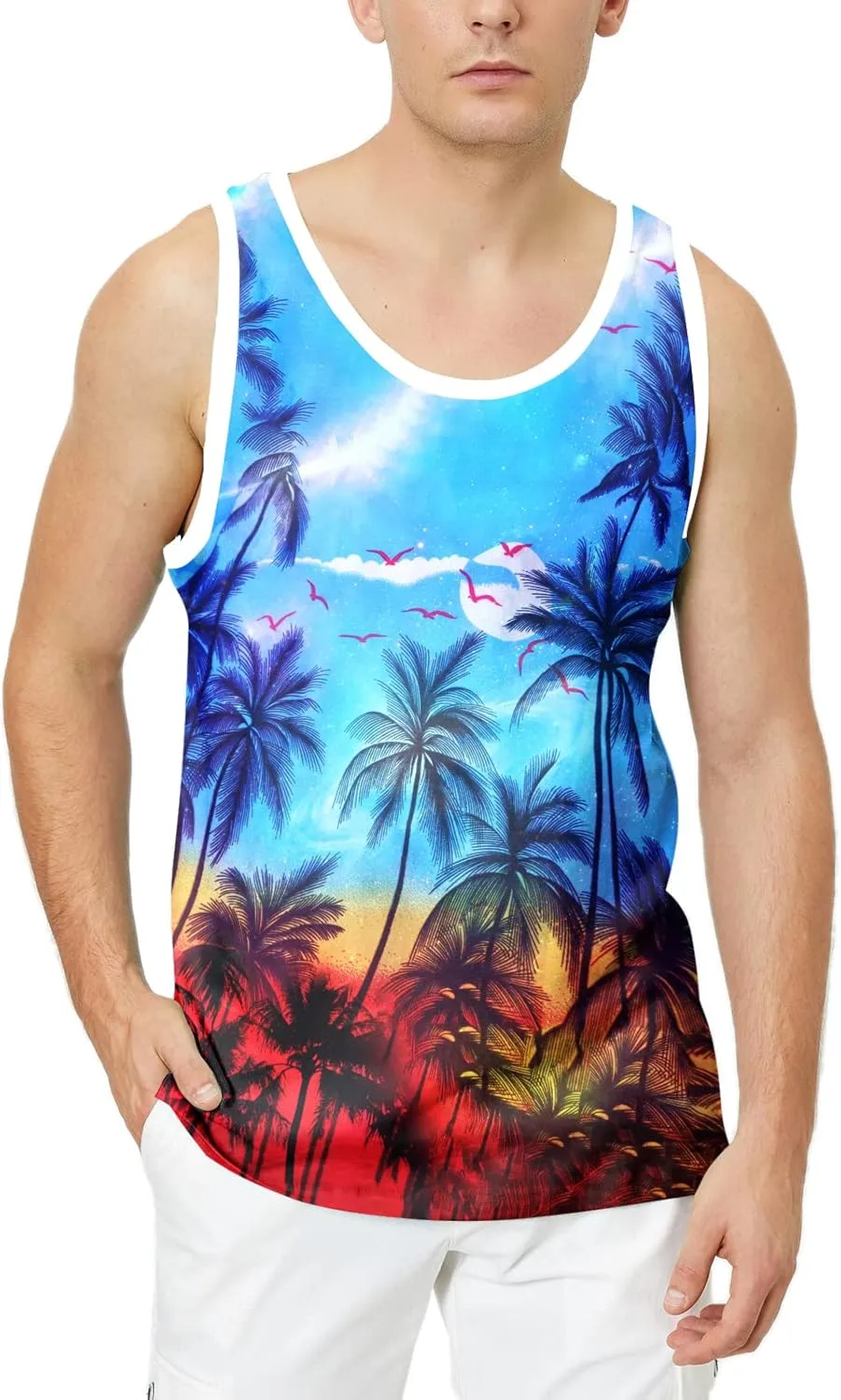 LAIDIPAS Men's 3D Tank Tops Summer Casual Novelty Sleeveless Shirt Unisex Colorful Graphics Top Tees Shirt