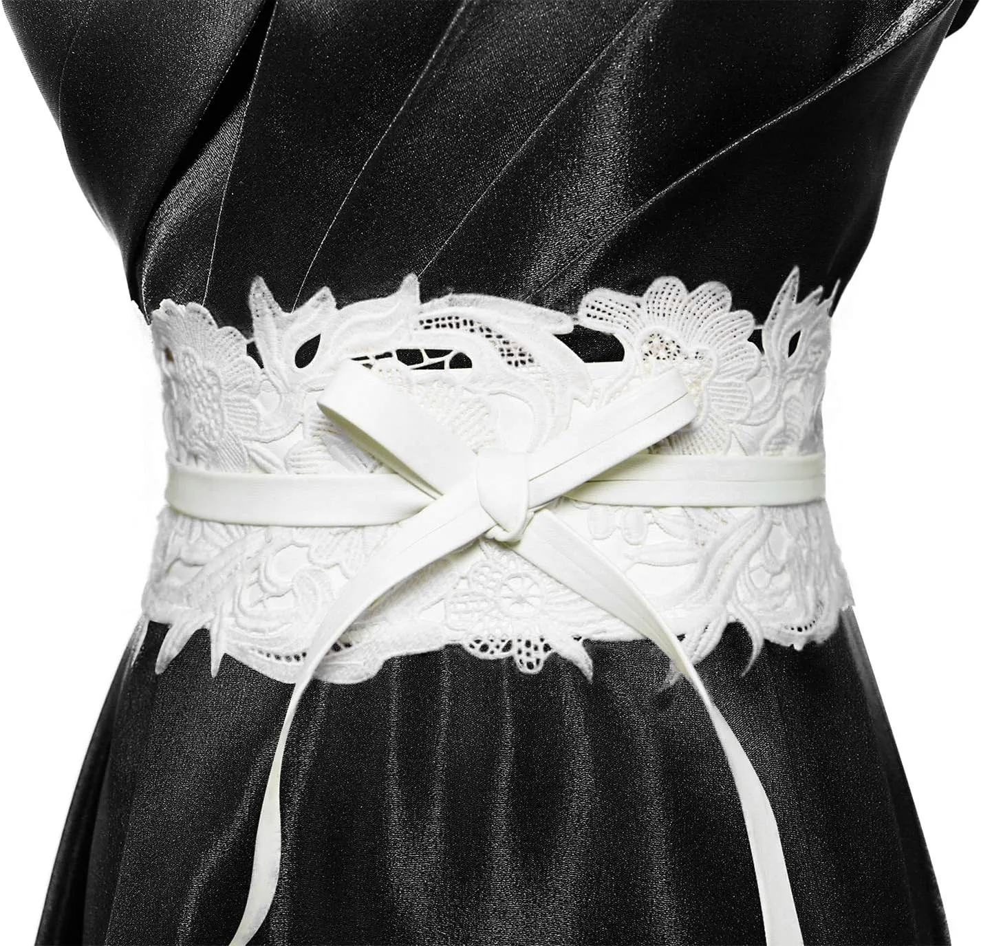 Lovful Womens Faux Leather Lace Wrap Around Obi Belt Waist Boho Band Wide Belts