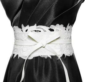 Lovful Womens Faux Leather Lace Wrap Around Obi Belt Waist Boho Band Wide Belts