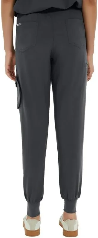 Medical Scrub Pants for Women  Mid Rise Jogger Pants with Yoga Waistband, 4-Way Stretch, Anti-Wrinkle & 8 Pockets