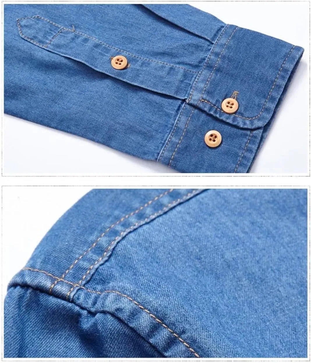 Men's Fashion Winter Denim Shirt Warm Fleece Lined Denim Shirt Denim Jacket