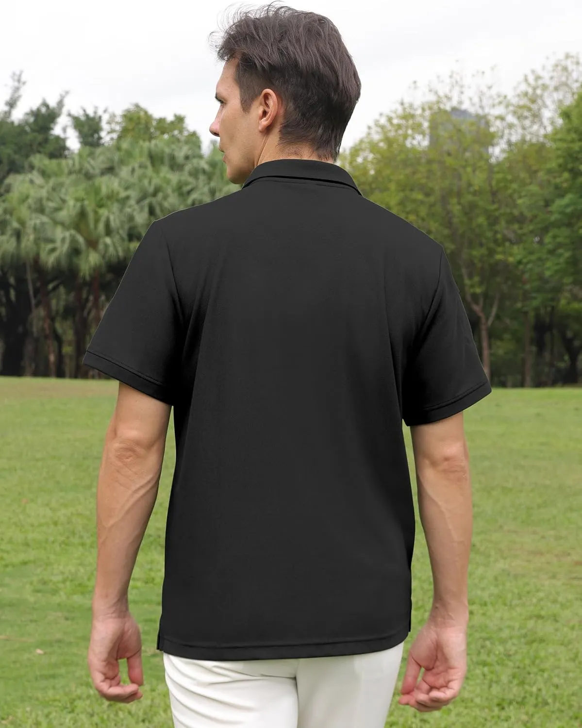 Men's Polo Shirt Short Sleeve Tactical Shirt, Golf Shirts, Absorbent and Quick Drying Polo Sports Neck Shirt Tennis