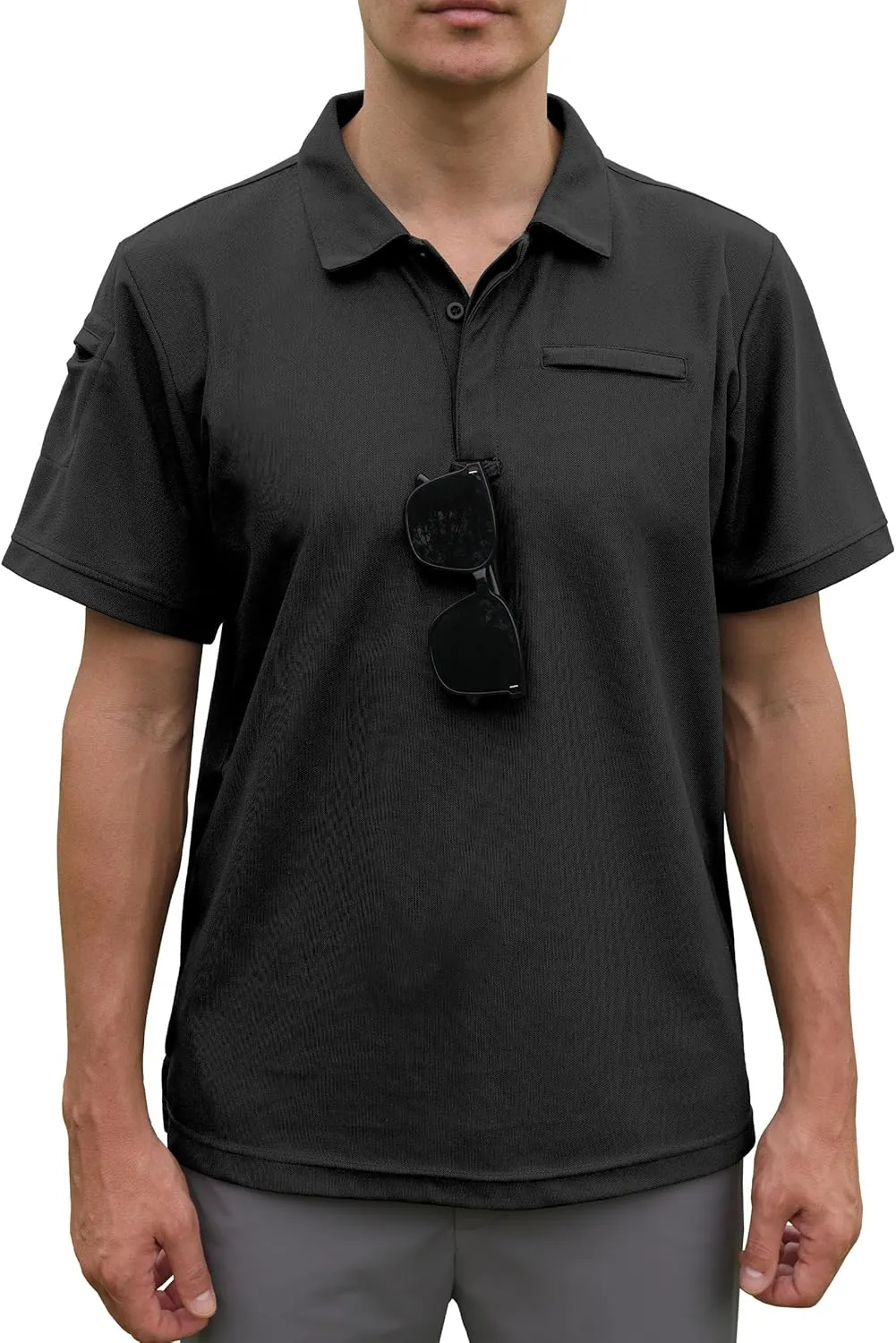 Men's Polo Shirt Short Sleeve Tactical Shirt, Golf Shirts, Absorbent and Quick Drying Polo Sports Neck Shirt Tennis