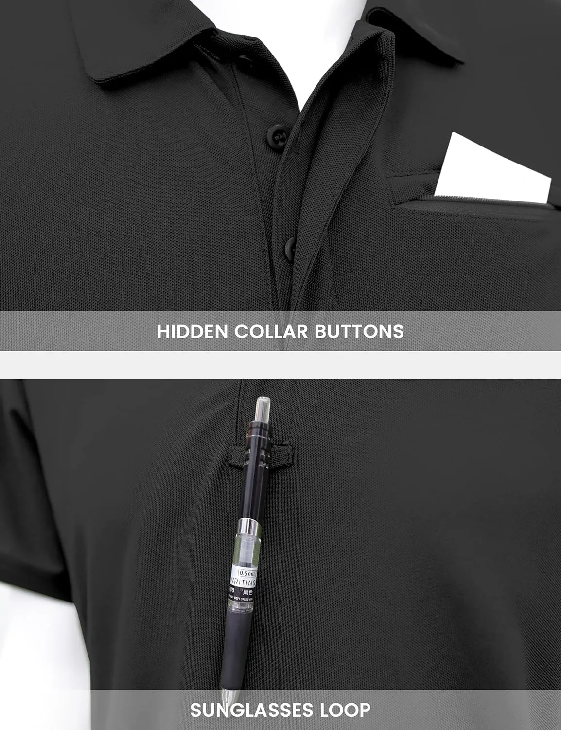 Men's Polo Shirt Short Sleeve Tactical Shirt, Golf Shirts, Absorbent and Quick Drying Polo Sports Neck Shirt Tennis