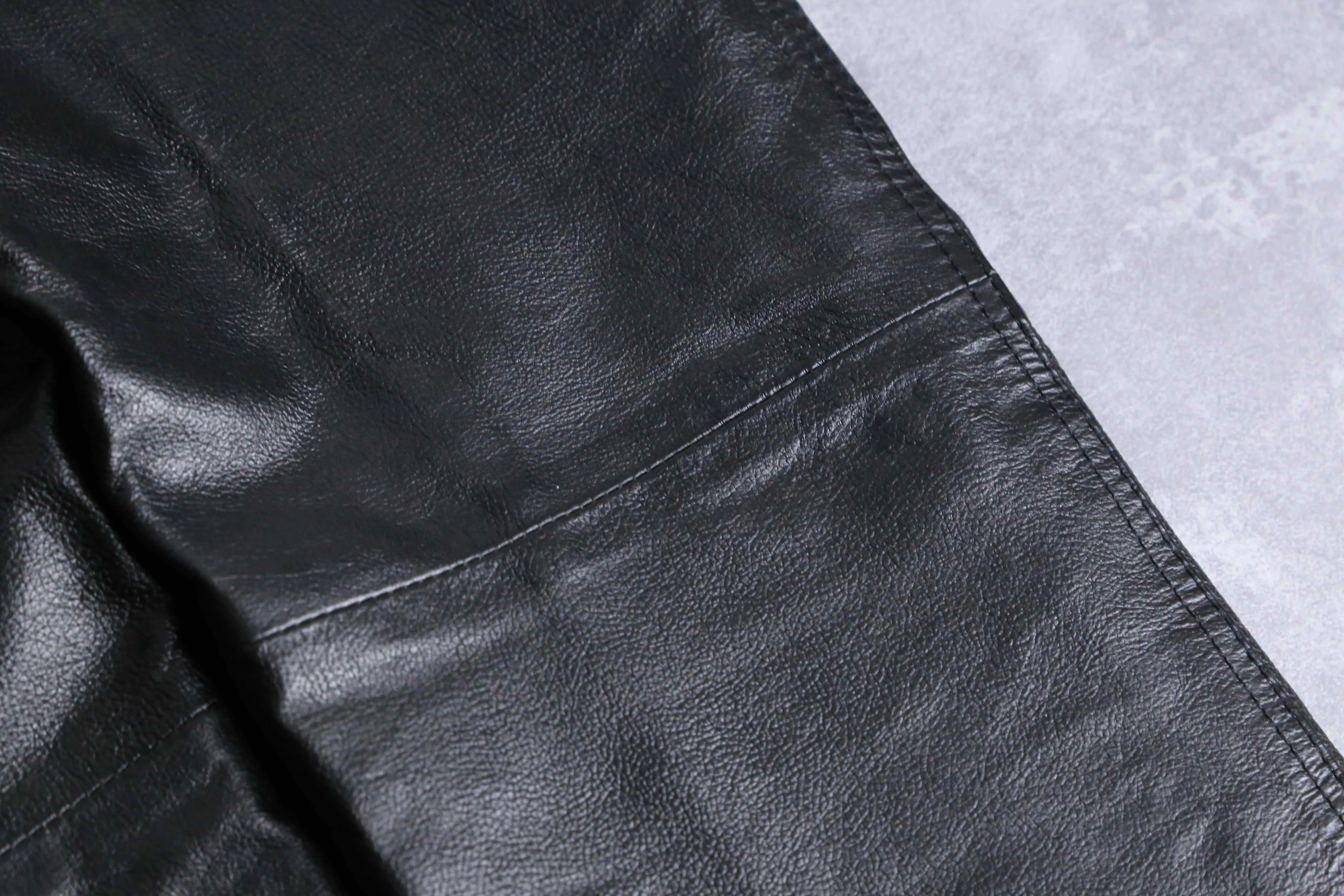 shiny black real leather pants