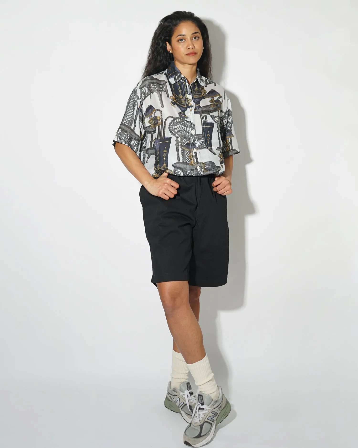 Silk Shirts Short Sleeve Patterned / H