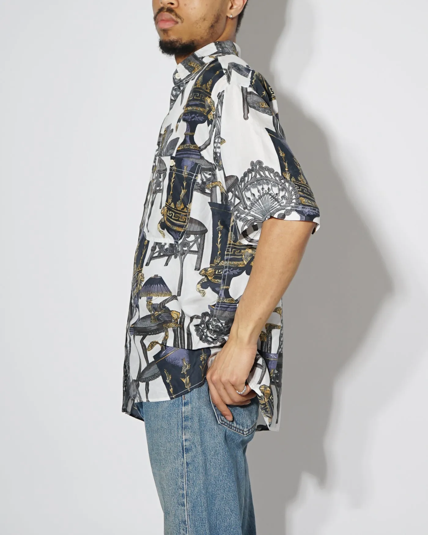 Silk Shirts Short Sleeve Patterned / H