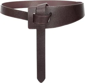 SUOSDEY Womens Genuine Leather Belt for Dress, Tie a Knot Leather Waist Belt for Jumpsuit Coat