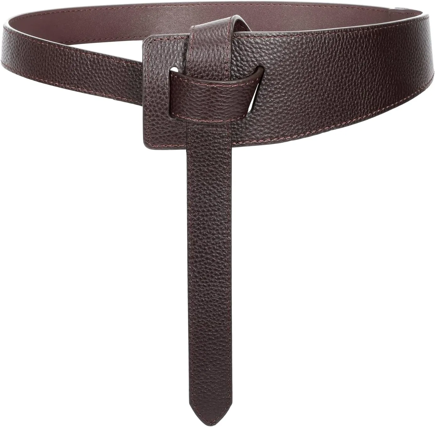 SUOSDEY Womens Genuine Leather Belt for Dress, Tie a Knot Leather Waist Belt for Jumpsuit Coat