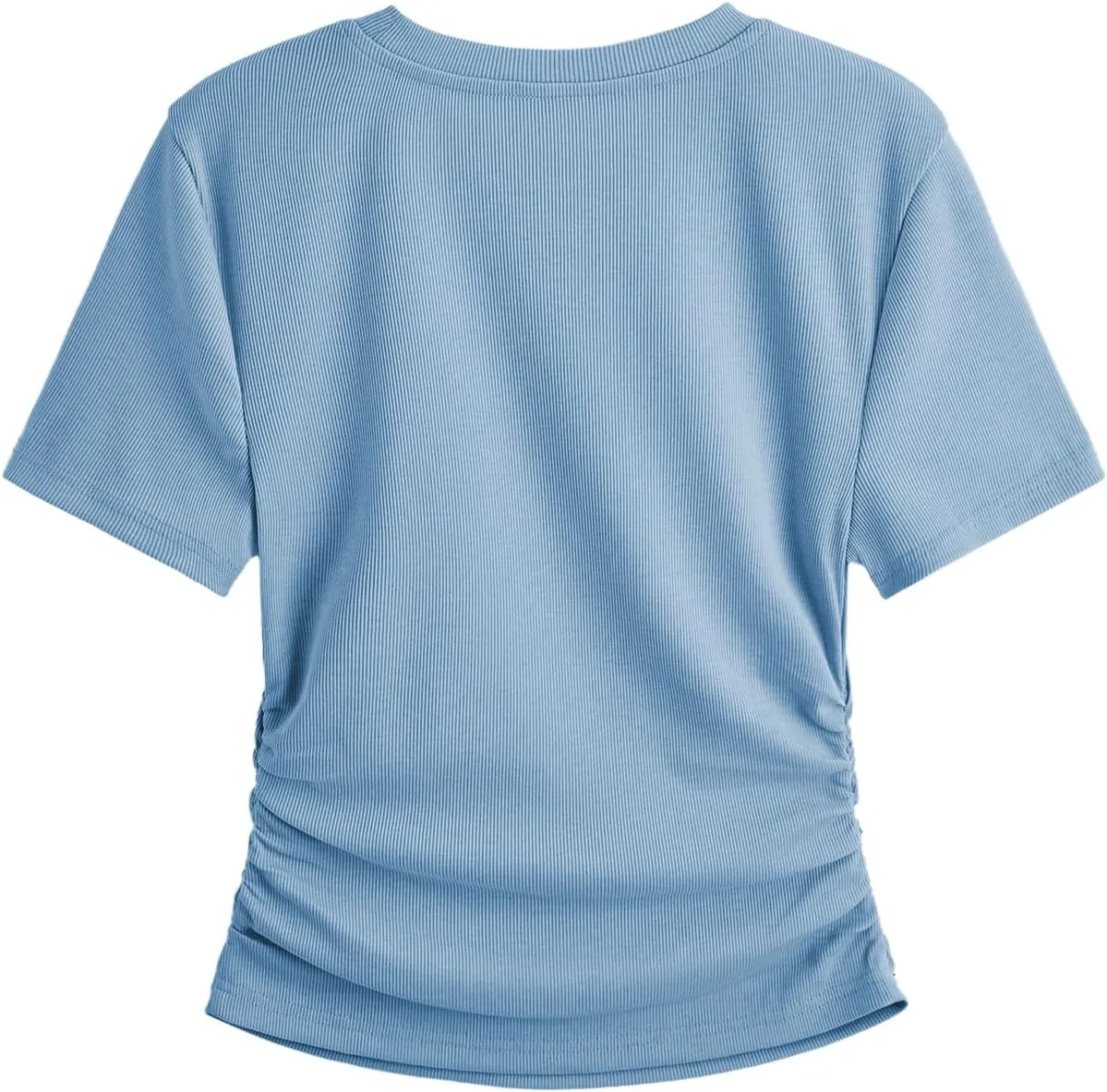 SweatyRocks Women's Y2K Short Sleeve Heart Cutout Ribbed Fitted Crop Top Tee Shirt