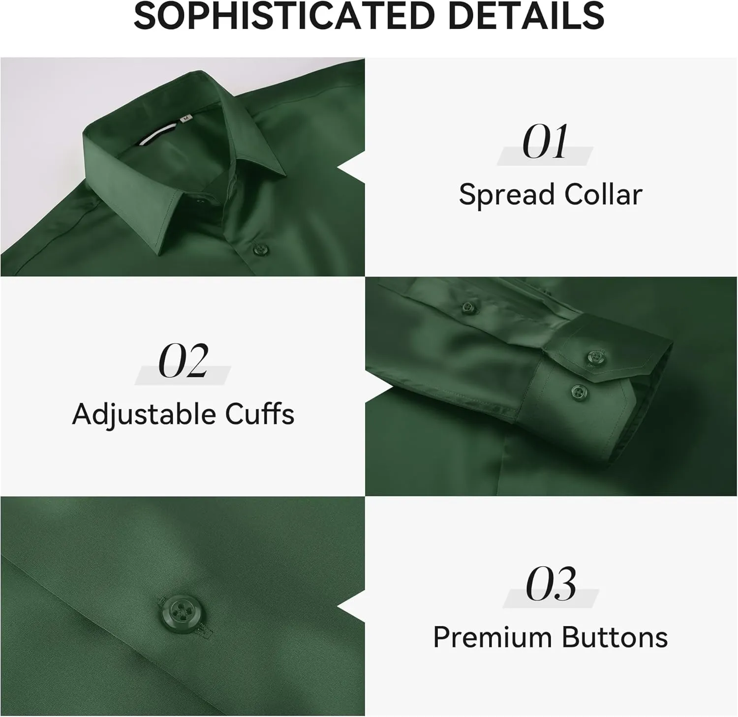 WARHORSEE Mens Silk Satin Dress Shirts Shiny Long Sleeve Button Down Shirt Party Prom Wedding Shirt
