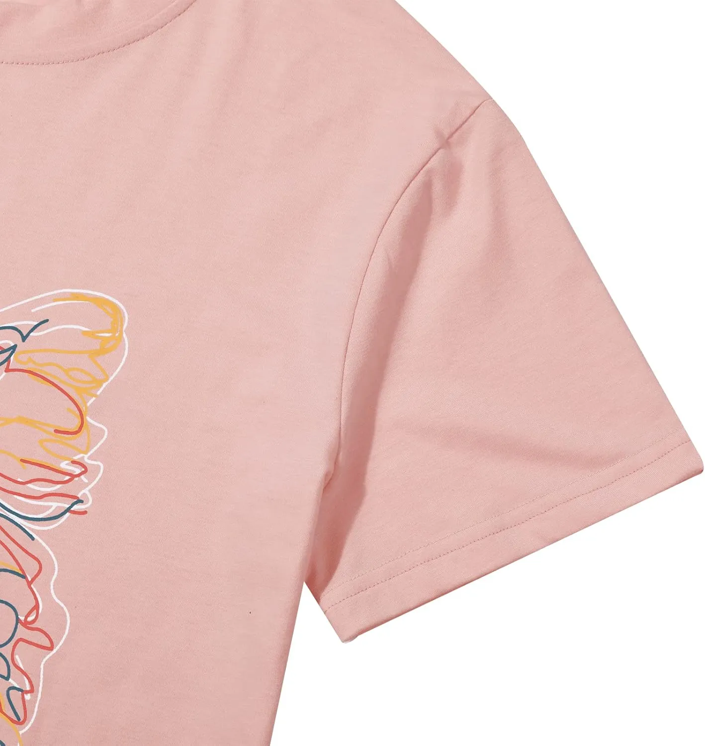 Women Butterfly Graphic T Shirt Funny Vintage Tee Shirt Summer Casual Graphic Print Crewneck T-Shirts Tops