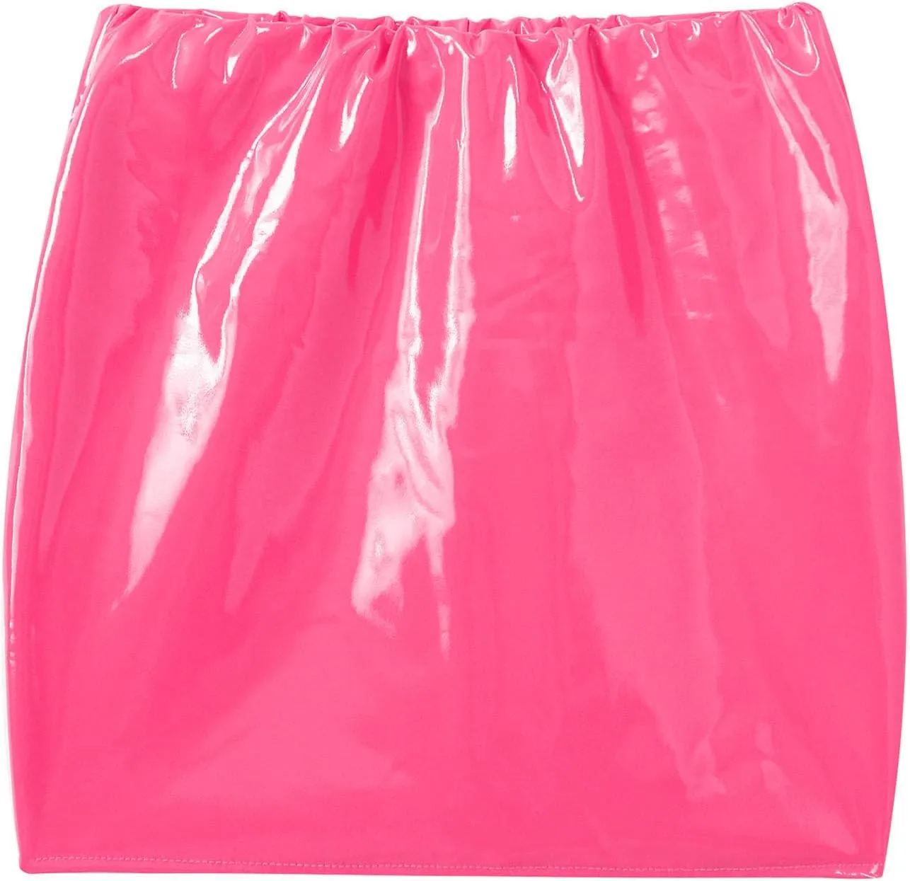 YiZYiF Women's PVC Wet Look Leather High Waist Stretch Mini Bodycon Skirt Short Wrap Skirt