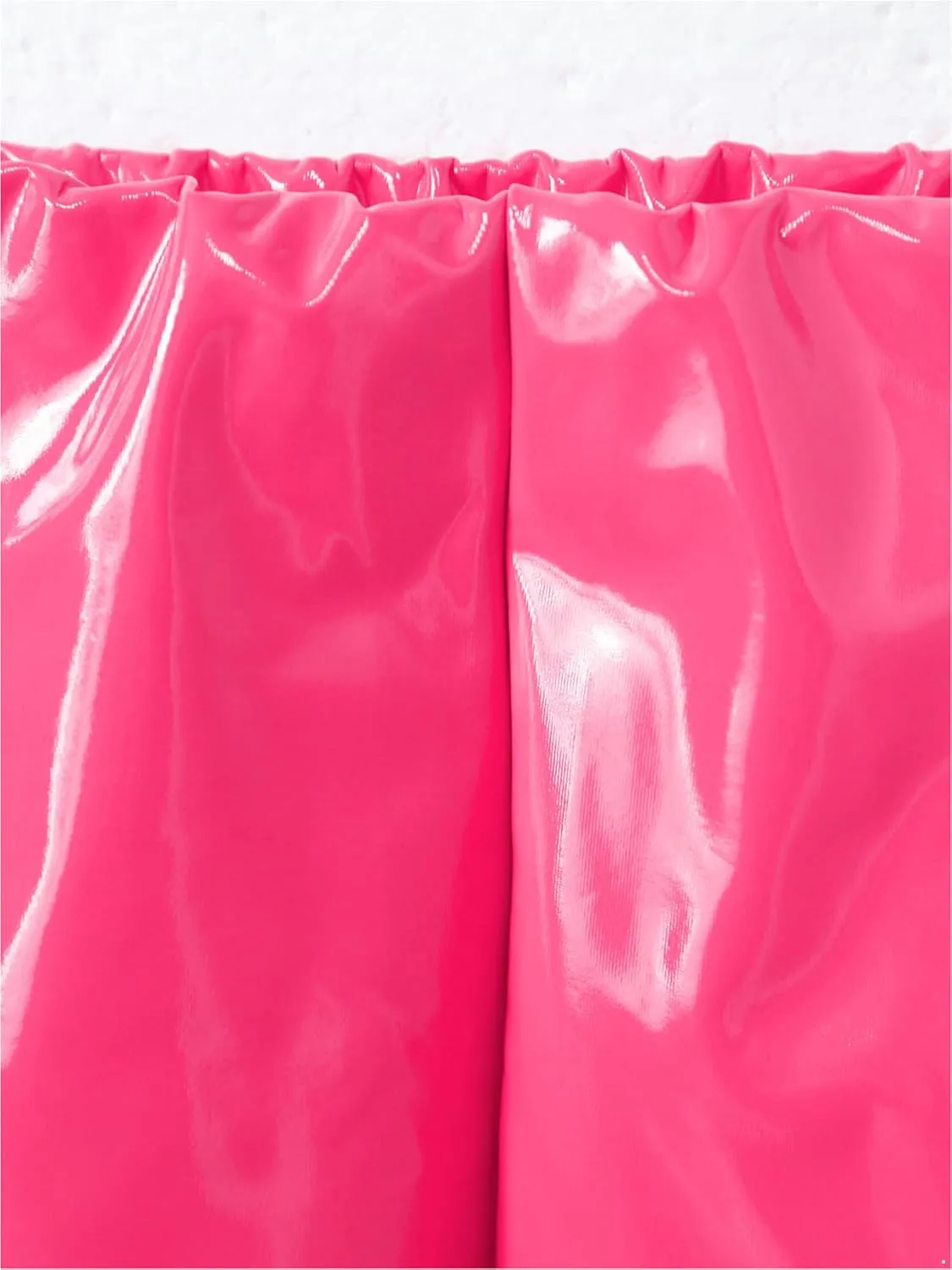 YiZYiF Women's PVC Wet Look Leather High Waist Stretch Mini Bodycon Skirt Short Wrap Skirt