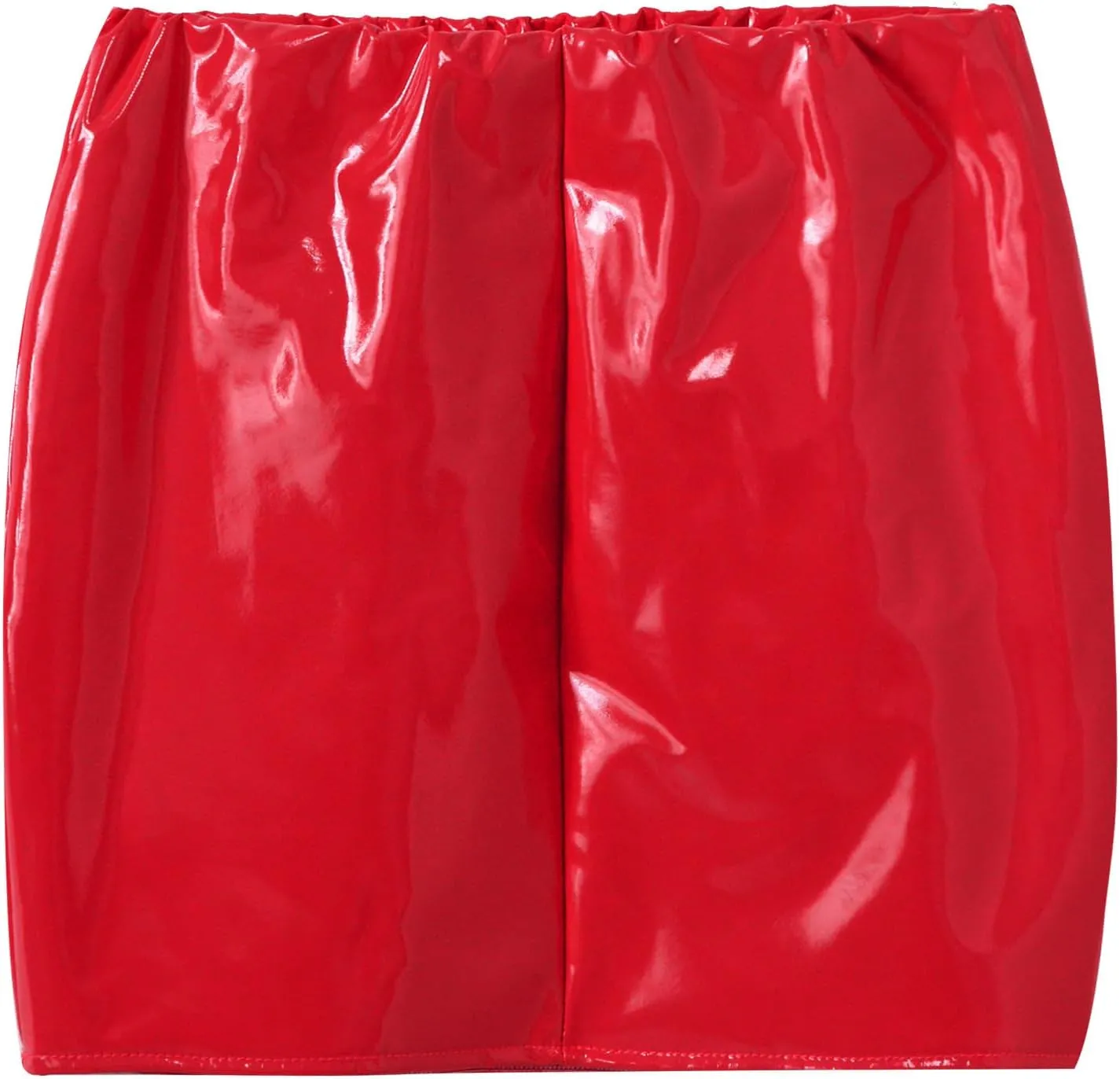 YiZYiF Women's PVC Wet Look Leather High Waist Stretch Mini Bodycon Skirt Short Wrap Skirt